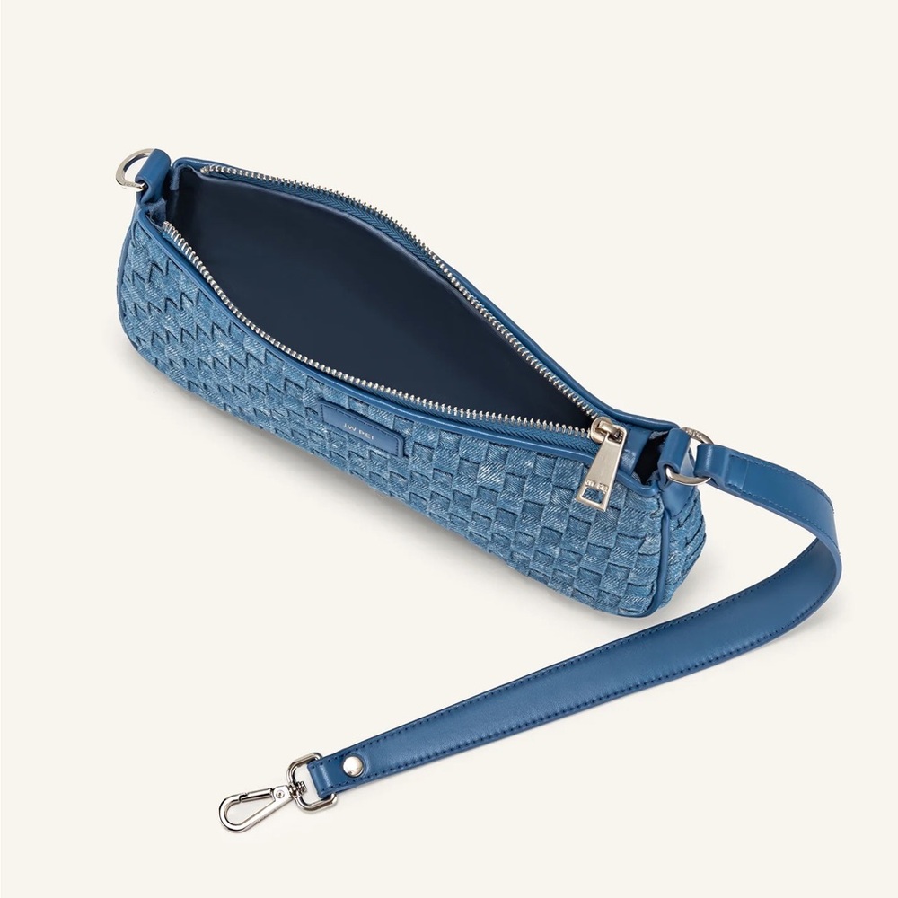 JW PEI EVA SHOULDER HANDBAG - BLUE DENIM WEAVE